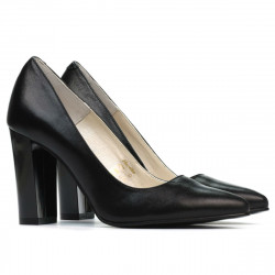 Eleganckie buty damskie 1261 czarne satynowe