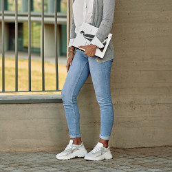 Buty sportowe damskie 6015 w kolorze białej perły połączonej
