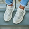 Buty sportowe damskie 6015 w kolorze białej perły połączonej