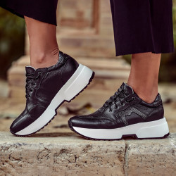 Buty sportowe damskie 6019 czarny kombinowany