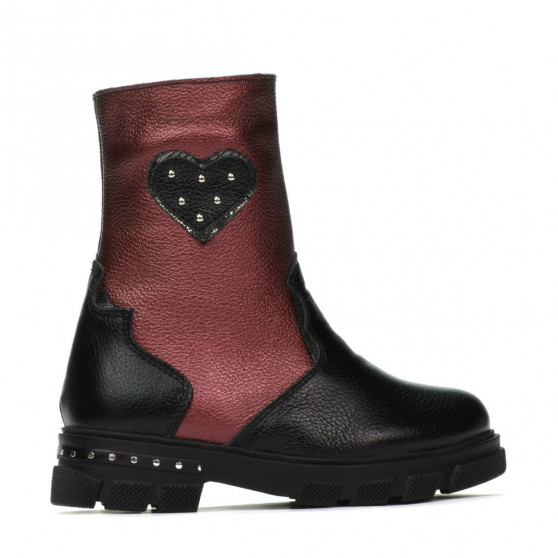 Buty dziecięce 103c czarno-bordowe
