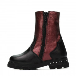 Buty dziecięce 103c czarno-bordowe