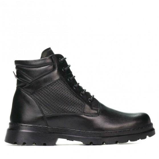 Buty męskie 4119 czarno kombinowane