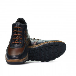Buty męskie 4120 indigo+brązowy