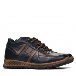 Buty męskie 4120 indigo+brązowy