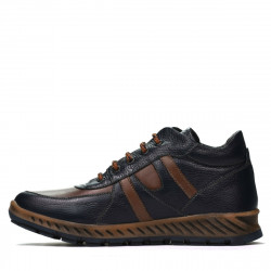Buty męskie 4120 indigo+brązowy