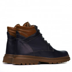 Buty męskie 4119 indigo kombinowane