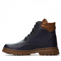 Buty męskie 4119 indigo kombinowane