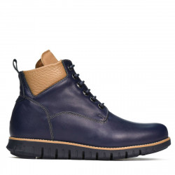 Męskie botki 4108 indigo+brązowy