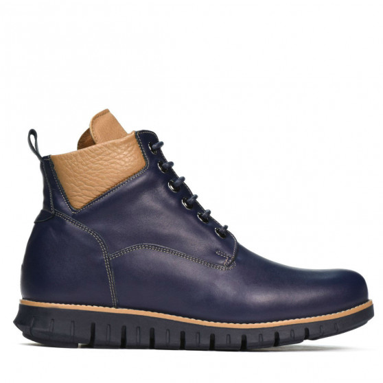 Męskie botki 4108 indigo+brązowy
