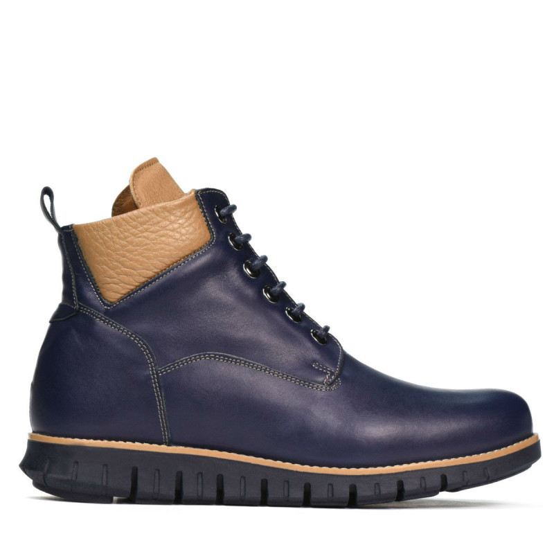 Męskie botki 4108 indigo+brązowy