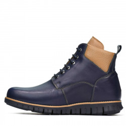 Męskie botki 4108 indigo+brązowy