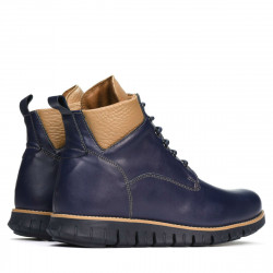 Męskie botki 4108 indigo+brązowy