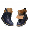 Męskie botki 4108 indigo+brązowy