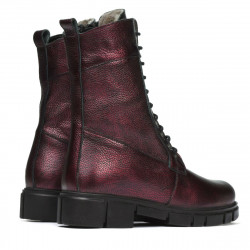Damskie botki 3337-1 bordo perłowe