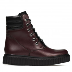 Damskie botki 3343 bordo kombinowane