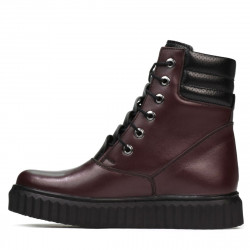 Damskie botki 3343 bordo kombinowane