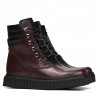 Damskie botki 3343 bordo kombinowane