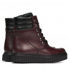Damskie botki 3343 bordo kombinowane