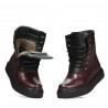 Damskie botki 3343 bordo kombinowane