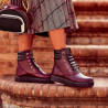 Damskie botki 3343 bordo kombinowane