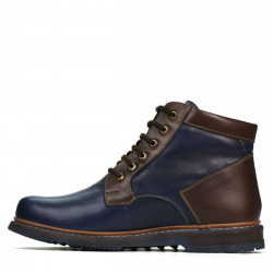 Męskie buty 497 indygo+brązowe