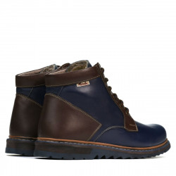 Męskie buty 497 indygo+brązowe
