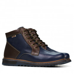 Męskie buty 497 indygo+brązowe