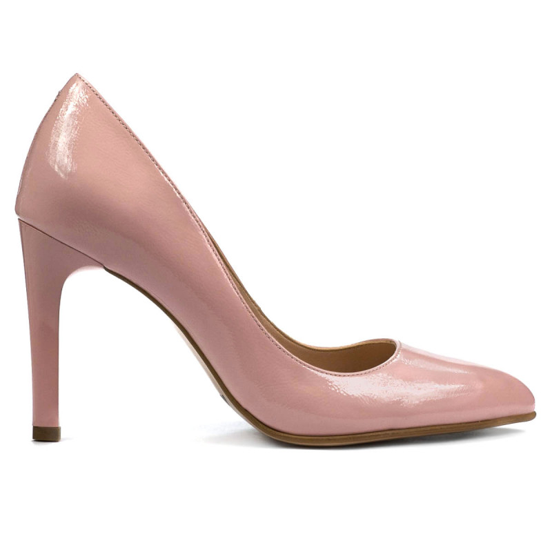 Eleganckie buty damskie 1276 lakierowane różowe