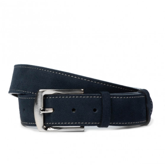 Pasek unisex 01bc niebieski zamsz