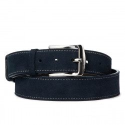 Pasek unisex 01bc niebieski zamsz