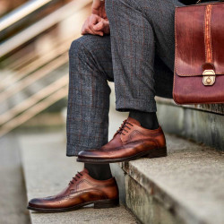 Eleganckie buty męskie 907 a brązowe lifestyle