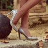 Eleganckie buty damskie 1276 perłowe cappuccino
