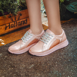 Damskie buty sportowe/casual 6010 perłowy puder kombinowany