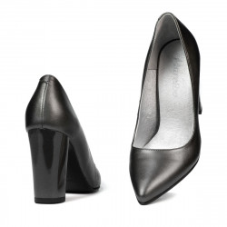 Eleganckie buty damskie 1261 szaro-perłowe