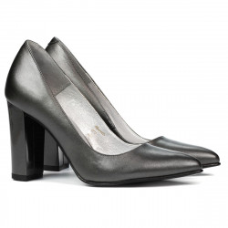 Eleganckie buty damskie 1261 szaro-perłowe