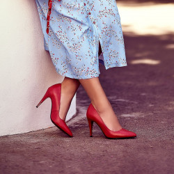 Damskie eleganckie buty 1246 czerwony lifestyle