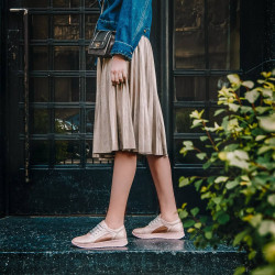 Damskie buty sportowe/casual 6010 perłowy puder kombinowany