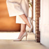 Eleganckie buty damskie 1246 lakierowane beż perłowy lifestyle