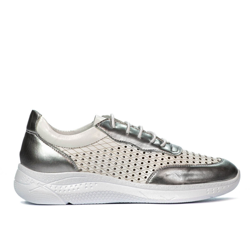 Damskie buty sportowe 6024 srebrne+białe