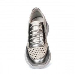Damskie buty sportowe 6024 srebrne+białe