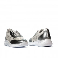 Damskie buty sportowe 6024 srebrne+białe