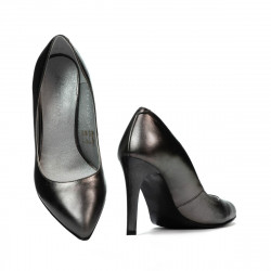 Eleganckie damskie buty 1276 srebrne perłowe