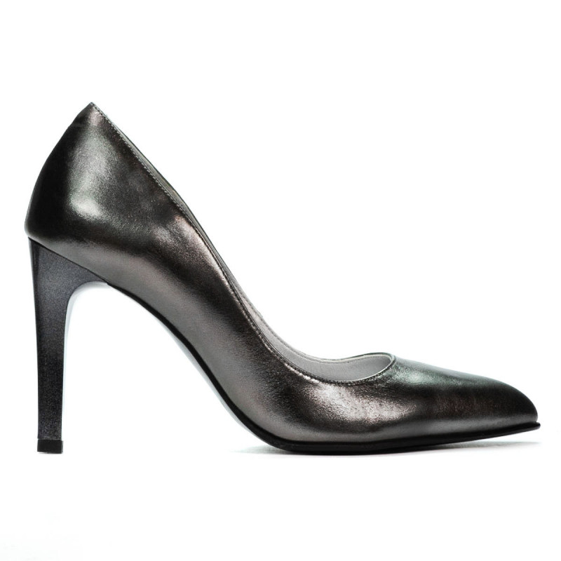 Eleganckie damskie buty 1276 srebrne perłowe