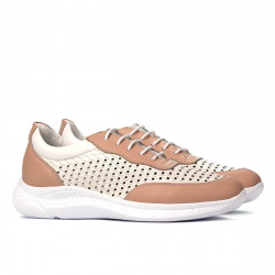 Buty sportowe damskie 6024 puder+biały