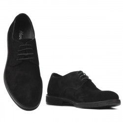 Casualne/eleganckie pantofle męskie 918 czarny welur