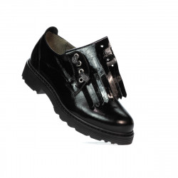 Damskie pantofle casual 6025 lakier czarny