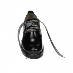 Damskie pantofle casual 6025 lakier czarny
