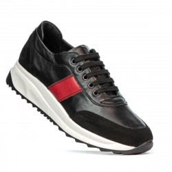 Buty sportowe damskie 6030 czarny+czerwony