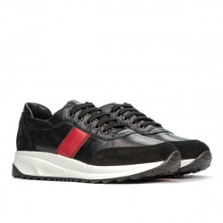 Buty sportowe damskie 6030 czarny+czerwony